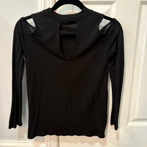 Cold shoulder black sweater